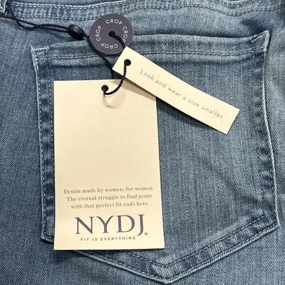 NYDJ Chloe Capri Jeans Hollywood Waistband Thistle Falls Size 4 Cropped Denim - Picture 10 of 11